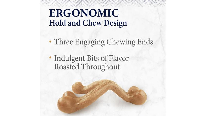 Gourmet Strong Chew Wishbone Giant dog treat in wishbone shape, designed for flavor and durable chewing, promotes dental health.