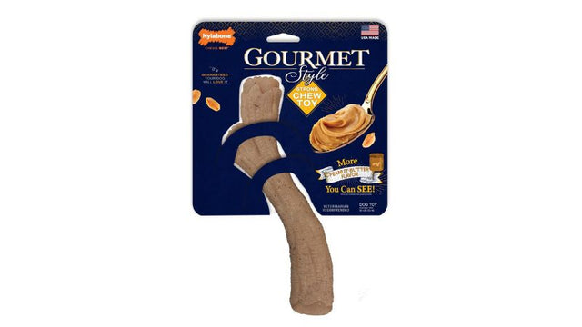 Gourmet Strong Chew Stick Souper for dogs, shaped like sticks with peanut butter flavor, promotes chewing and dental health.