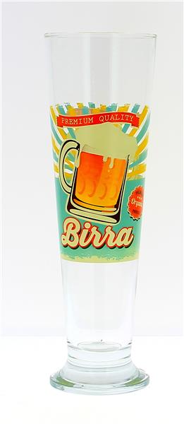 Stylish 400ml retro print beer glass, perfect for enjoying brews and a must-have for beer enthusiasts.