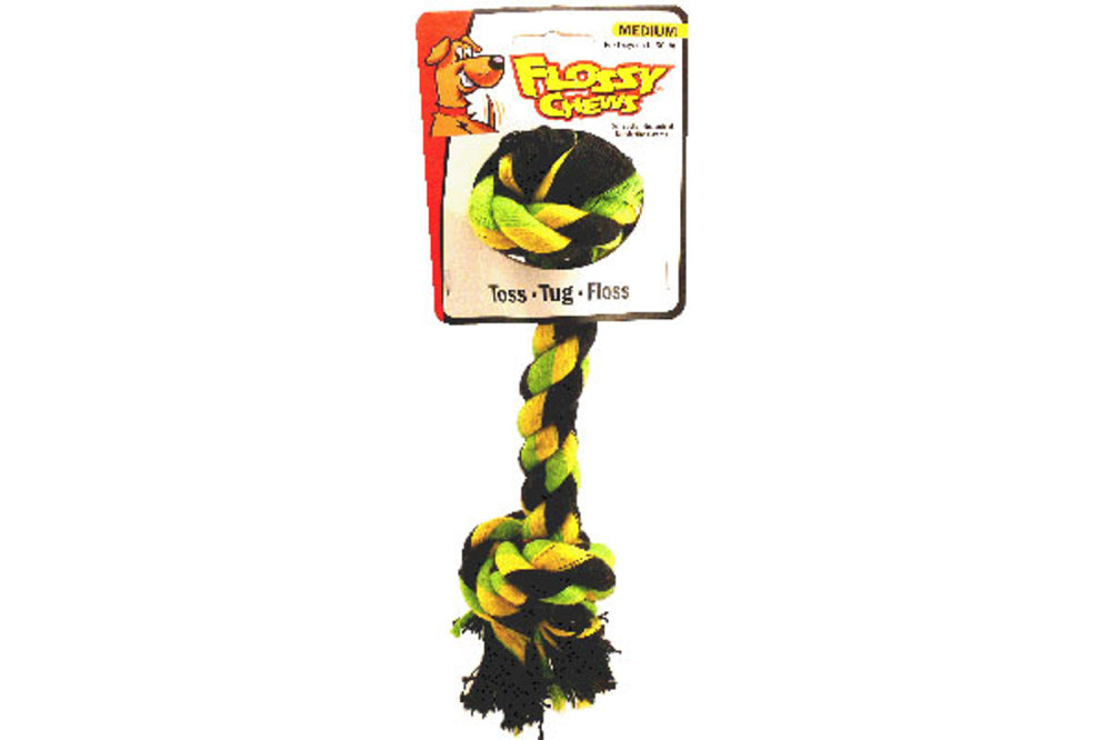 Durable 30cm rope bone dog toy in vibrant colors, aids dental health while providing engaging play for dogs of all sizes.