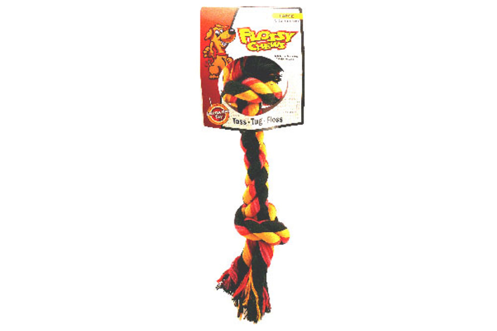 Durable 35cm rope bone dog toy in vibrant colors, promotes dental health and interactive play for all dog sizes.