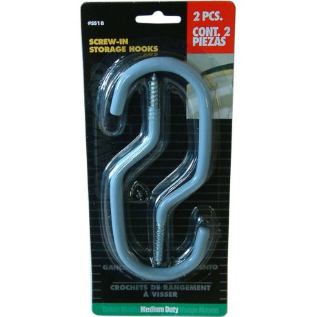 PVC screw-in bicycle hooks for efficient storage, holds up to 10kg, protects bike frame, easy installation, 2 pack.