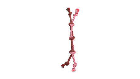 Durable 50cm double rope tug toy for small to medium dogs, promotes dental health and interactive play.