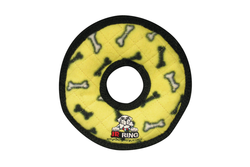 Dog Toy - Tuffy Junior Ring - Yellow Bones