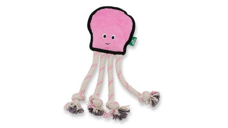 Eco-friendly Beco Ollie the Octopus dog toy, designed for tough chewers with reinforced seams and a hidden squeaker.