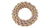 Eco-friendly large hemp rope ring for dogs, promoting dental hygiene while providing durable chewable fun.