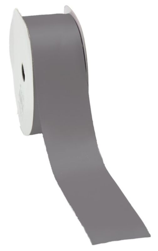 Satin ribbon in Elephant Grey, 38mm x 25m, ideal for elegant gift wrapping and creative projects. Soft sheen enhances designs.