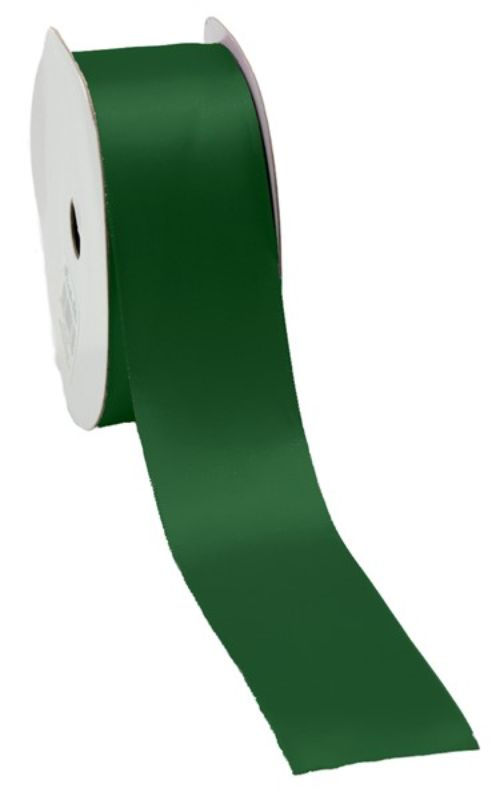 Elegant pistachio satin ribbon, 38mm wide and 25m long, perfect for gift wrapping and decorative crafts.