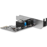 Low-profile PCIe Gigabit NIC with RJ45, supporting 10/100/1000 Mbps and advanced features for enhanced network connectivity.