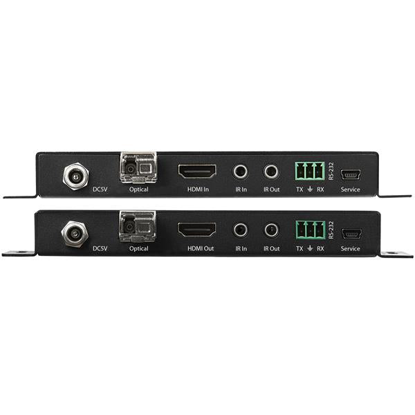 HDMI Over Fiber Extender for 4K 60Hz audio-visual transmission up to 3300 feet, featuring 7.1 sound and low EMI interference.