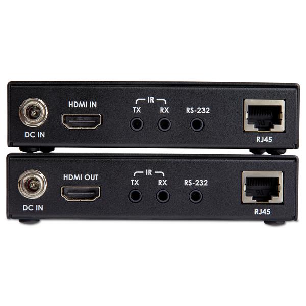 HDMI over CAT6 Extender enabling 4K video at 60Hz up to 100m, featuring IR control and HDCP 2.2 compliance.