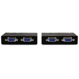 VGA Video Extender over Cat5, allowing 150m extension and connection of up to four displays with easy installation options.