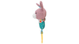 Plush dog toy in rabbit shape with a ring, squeaker, and durable fabric, ideal for play and training for small dogs.