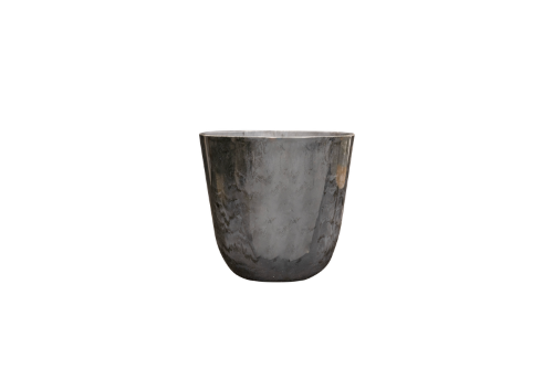 Large marble grey planter pot measuring 22 x 23 cm, made from eco-friendly recycled plastic for stylish indoor or outdoor use.