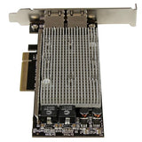 Dual-port PCI Express 10GBase-T Ethernet card with Intel X540 chipset for high-speed network upgrades and various OS compatibility.