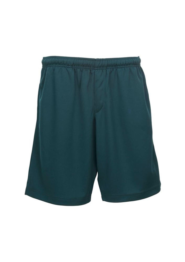 Men's XL Biz Cool™ Shorts in Forest, featuring breathable mesh knit, elastic waist, side splits, and pockets for comfort and style.