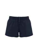 Ladies Tactic Shorts in navy, size L, showcasing breathable fabric, quick-dry features, and reflective tape for safety.