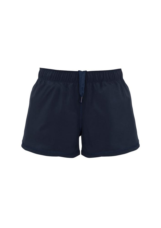 Navy Ladies Tactic Shorts in Size M, featuring breathable fabric, quick-dry technology, and reflective visibility tape.