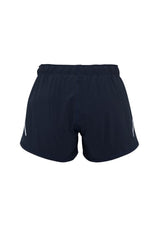Navy Ladies Tactic Shorts in size L, featuring breathable fabric, quick-dry technology, and reflective visibility tape.