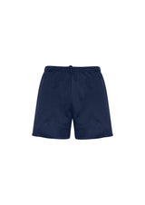 Kids Circuit Short in navy, size 14, featuring breathable fabric, reflective trims, and a secure zippered pocket for active play.