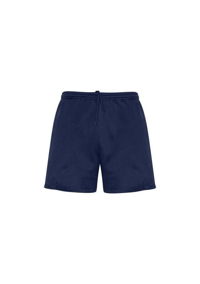 Kids Circuit Short in navy, size 14, featuring breathable fabric, reflective trims, and a secure zippered pocket for active play.
