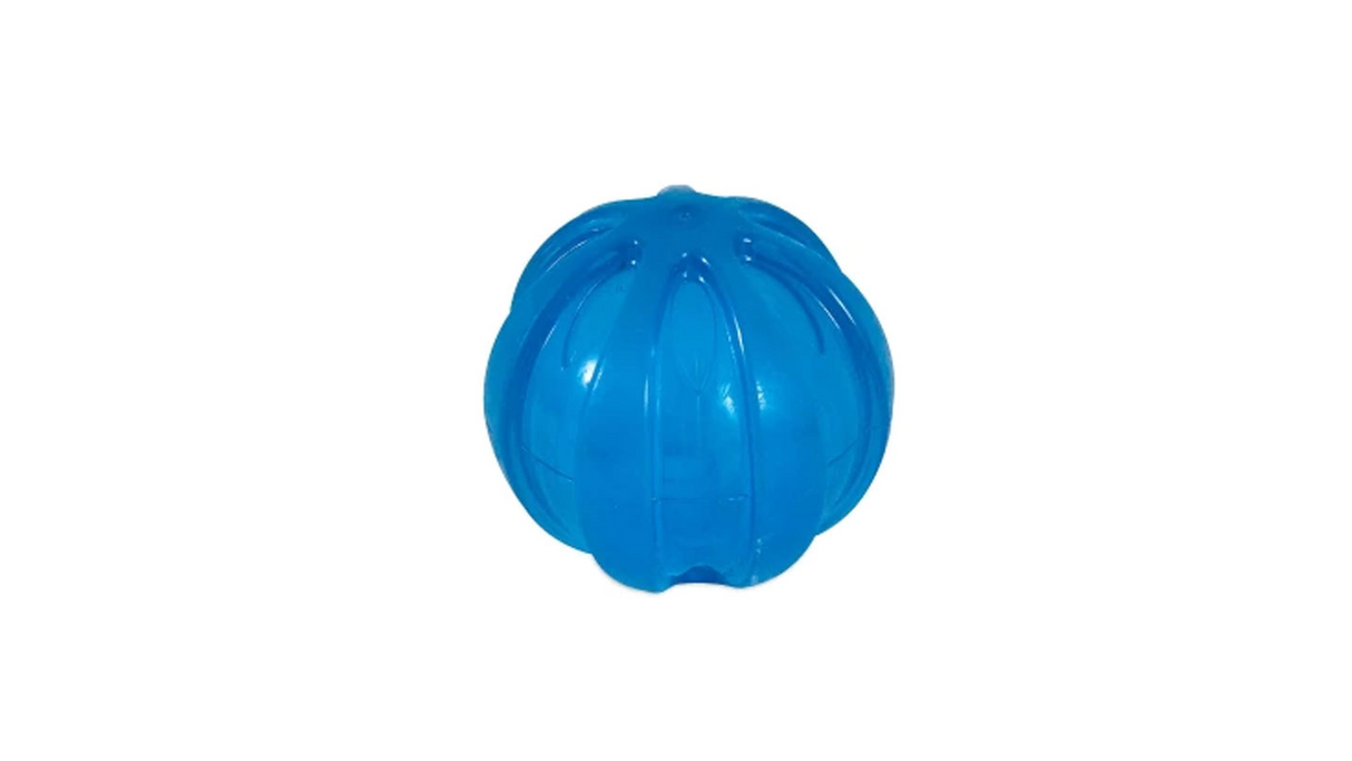 Colorful squeaky ball for puppies, promoting interactive play and healthy exercise for small to medium-sized dogs.