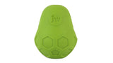 Vibrant green JW Tumble Teez small dog toy with internal maze for treat dispensing, ideal for small breeds up to 7kg.