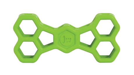 Durable 20cm chew toy, made of non-toxic rubber, designed for fetch and treat-stuffing fun for dogs.