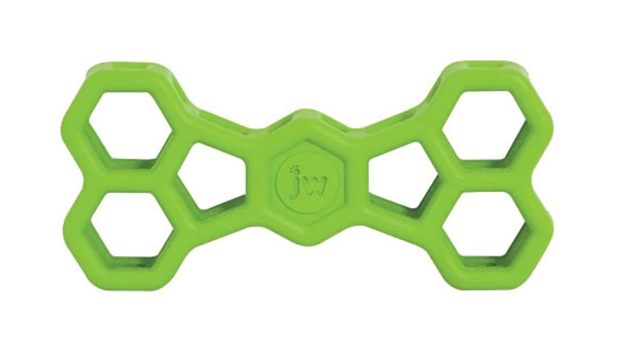 Durable 20cm rubber dog toy with open design for treats, great for fetch, tug, and safe chewing fun for all dogs.