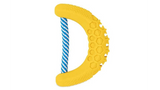 Durable 14cm dog toy that cleans teeth with pockets for toothpaste and a super-scrubber design for dental health fun.