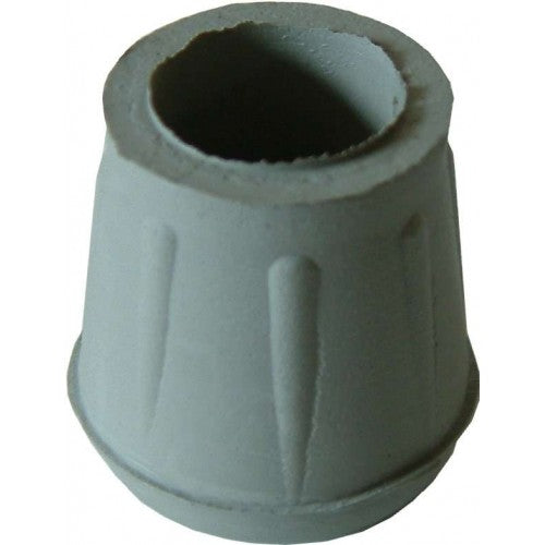 Grey rubber chair stick tips with a 22mm internal diameter for a stable, non-slip base, enhancing mobility and safety.