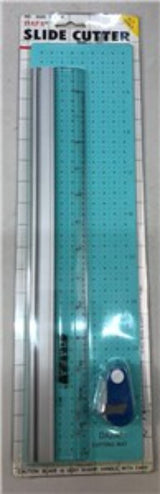 DAFA Slide Cutter & Mat for precise paper trimming, featuring a transparent ruler and self-healing mat, includes 10 spare blades.