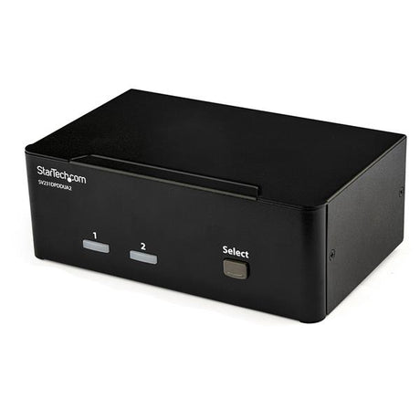 2-Port DisplayPort Dual-Monitor KVM Switch for seamless 4K 60Hz control of two computers with audio and USB sharing.