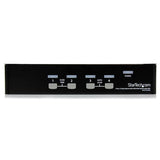 4 Port 1U Rackmount USB KVM Switch with OSD for seamless control of multiple computers from one console, featuring a compact design.