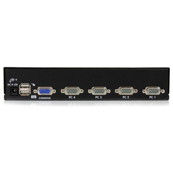 4 Port 1U Rackmount USB KVM Switch with OSD for easy control of multiple USB computers from a single console in a tidy design.