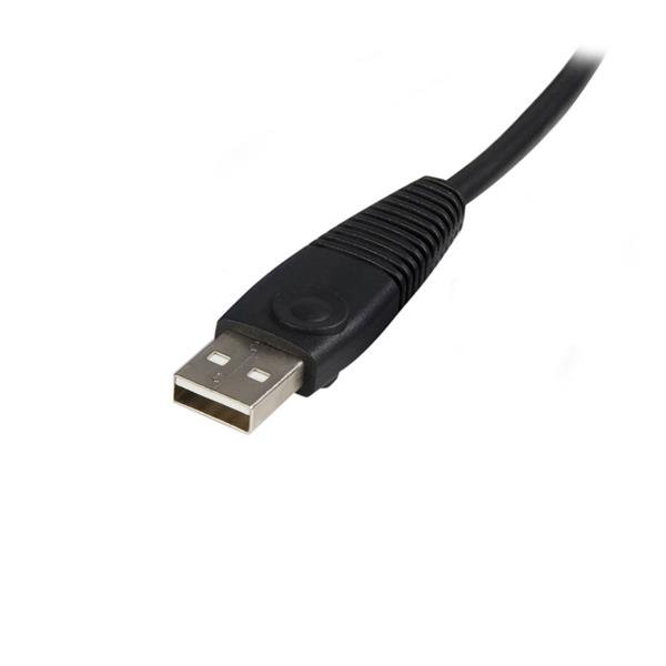 3 m (10 ft.) 2-in-1 USB KVM cable for seamless device switching, compatible with various KVM models, and tangle-free design.