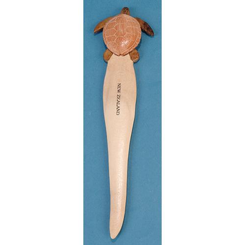 Elegant wooden letter opener featuring a charming turtle design, perfect for enhancing your workspace and stationery collection.