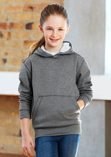 Kids Hype Pull-On Hoodie in navy, size 16, featuring soft fleece, kangaroo pocket, and safe no-drawstring design.