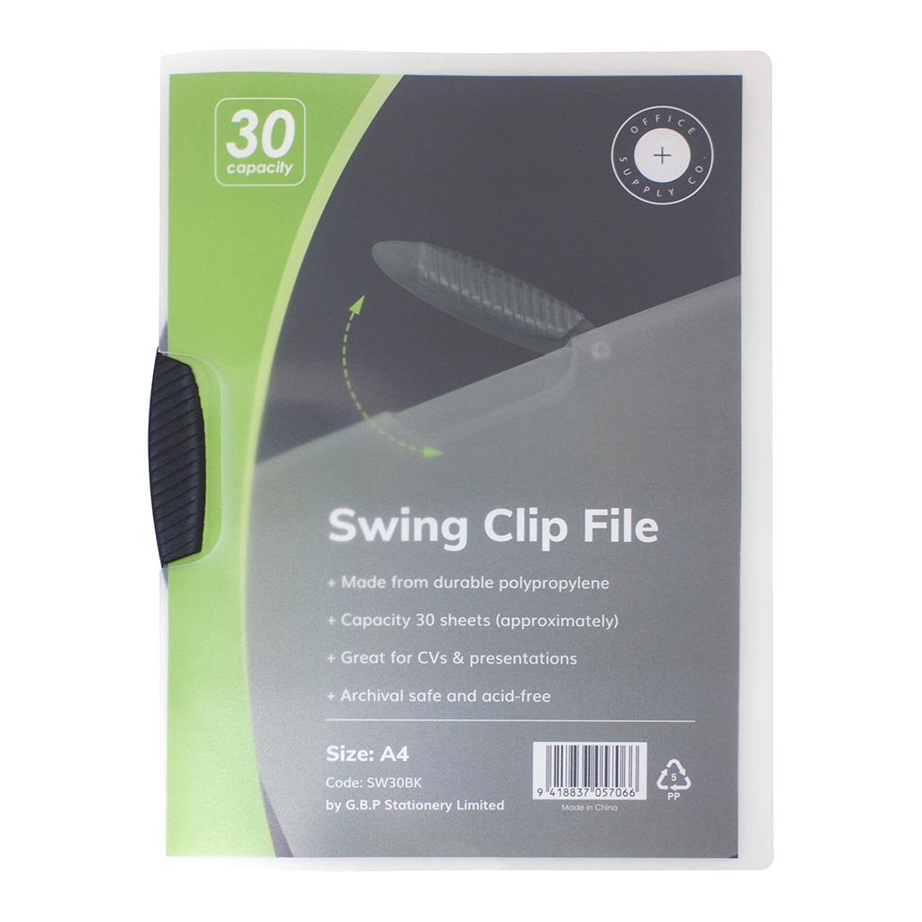 OSC Report Cover Swingclip A4 Black