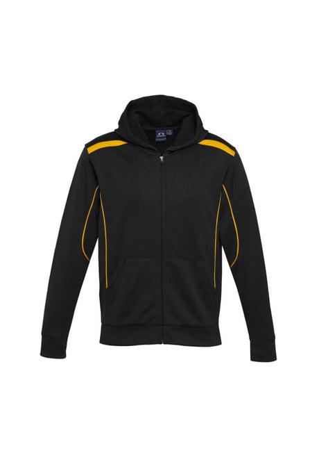 Kids United Black and Gold Hoodie for age 6, featuring full zipper, contrast panels, and a cozy kangaroo pocket.