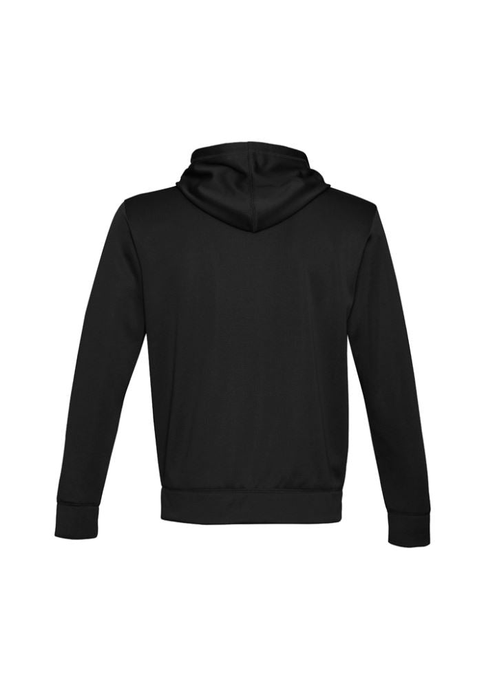 Men's black and gold zip-up hoodie with kangaroo pocket, contrast panels, and loose-fit hem, size M from Biz Collection.