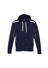 Men's Navy/White United Hoodie, 100% polyester fleece, full zipper, kangaroo pocket, modern design with contrast panels.