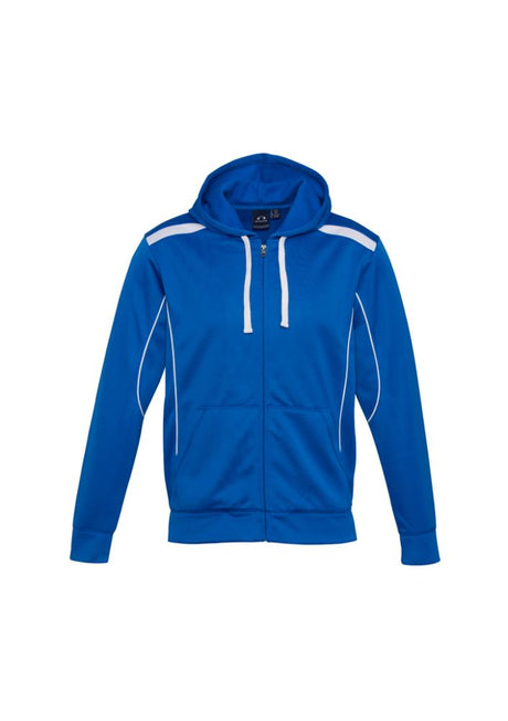 Men's United Hoodie in royal blue with white accents, featuring a full zipper, kangaroo pocket, and loose-fit hem. Size 5XL.