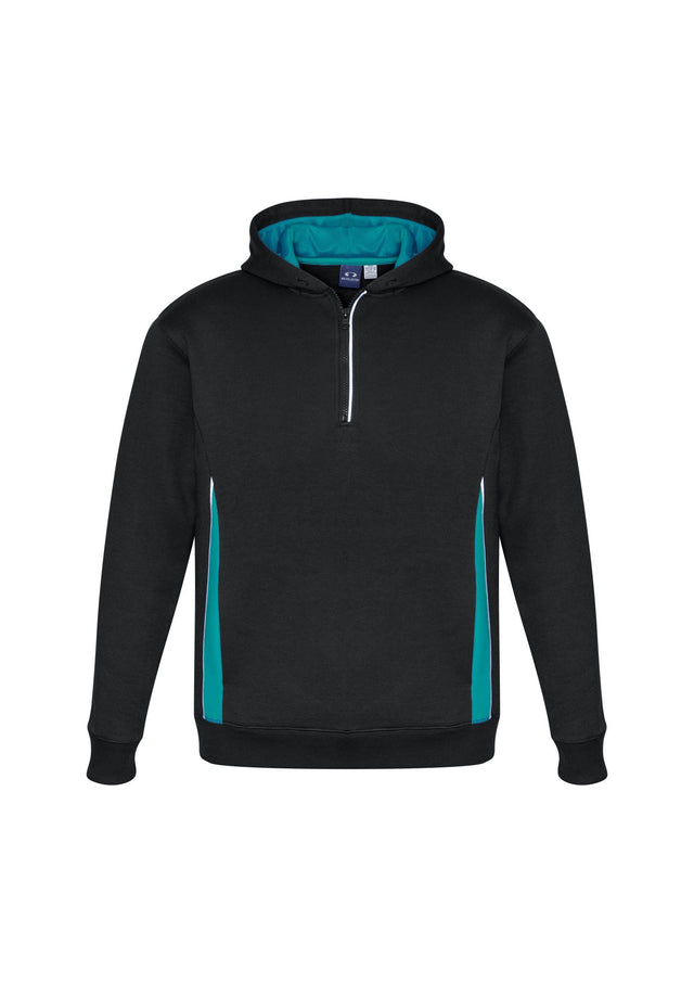 Kids Renegade Hoodie in Black/Teal/Silver, Size 4, featuring soft fleece, reflective trims, and practical hand warmer pockets.