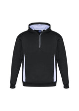 Kids Renegade Hoodie in Black, White, and Silver with reflective trims, zip neck, and hand warmer pockets for active youth.