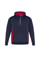 Kids Renegade Hoodie in navy/red/silver with reflective trims, zip neck, and cozy pockets for active youth size 14.