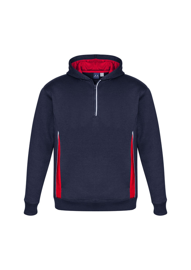 Kids Renegade Hoodie in navy/red/silver with reflective trims, zip neck, and cozy pockets for active youth size 14.