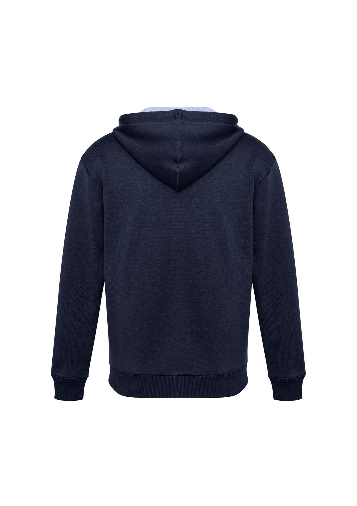 Kids Renegade Hoodie in Navy/White/Silver, size 10, featuring a zip neck, hand warmer pockets, and reflective trims for visibility.