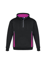 Adults Renegade Hoodie in Black/Magenta/Silver, Size M, featuring reflective trims and cozy fleece for comfort and style.