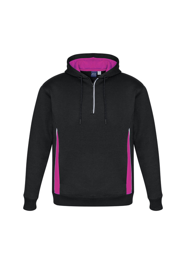 Adults Renegade Hoodie in Black/Magenta/Silver, Size M, featuring reflective trims and cozy fleece for comfort and style.